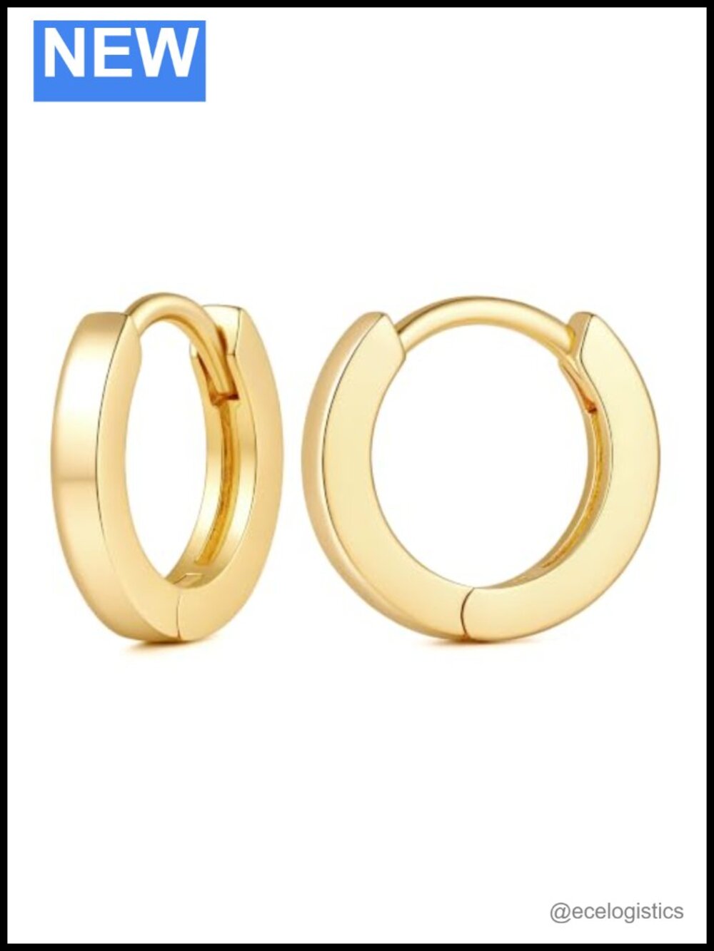14K Gold Plated Hoop Earrings Women Hinged Hoop Small Everyday Stackable